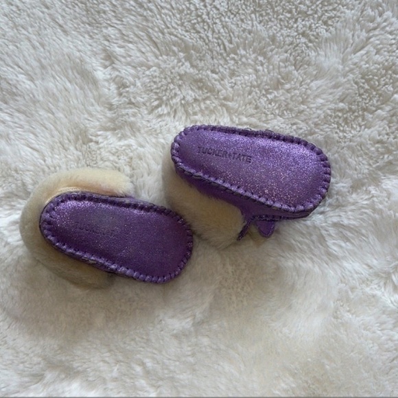 Brand Tucker + Tate genuine shearling with purple and silver sparkles - Picture 7 of 9